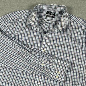 Ralph Lauren Dress Shirt Men Large Window Pane Plaid Reg Fit Performance Stretch